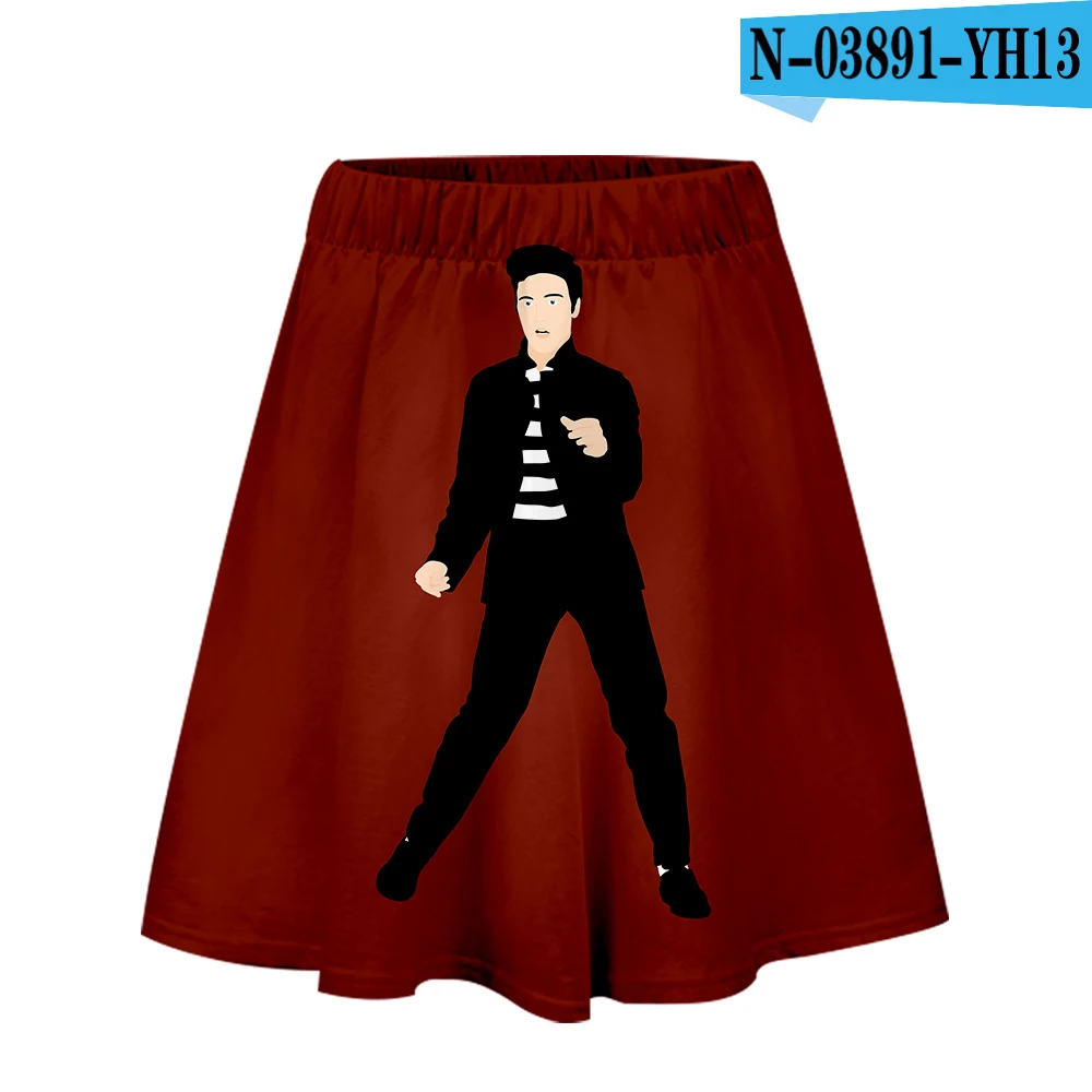 Летняя юбка King Elvis Presley с высокой талией, большие размеры, Женская юбка с 3D принтом, и, Женские винтажные юбки - Цвет: one