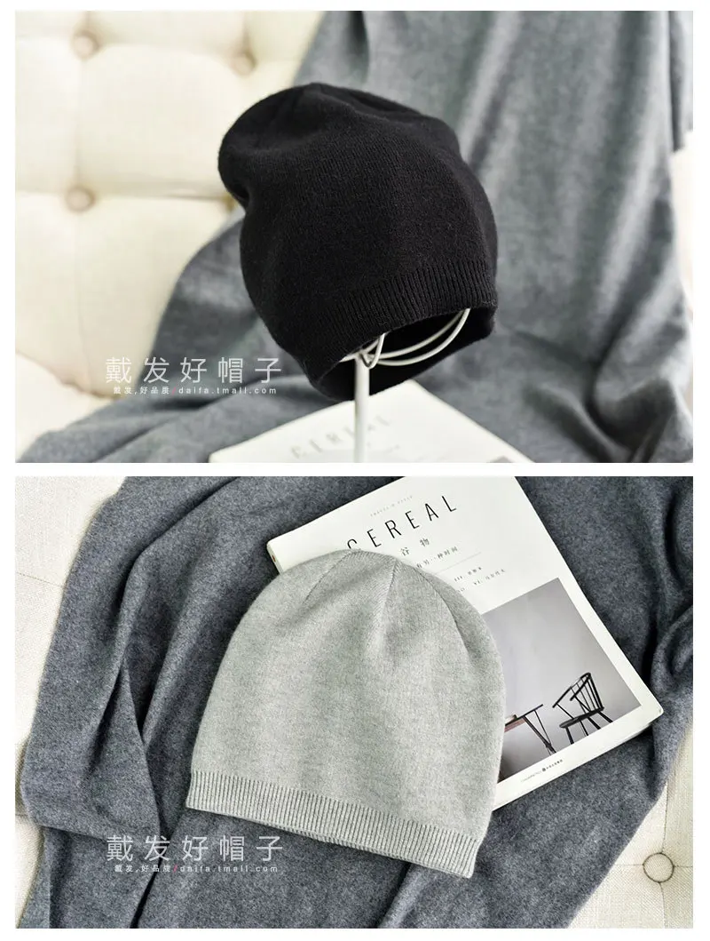 beanie cap 6 Colors Unsex Autumn Winter Solid Color Real Cashmere Beanies Matched New Cashmere Man Woman Warm Skullies Autumn Cap for Women winter cap