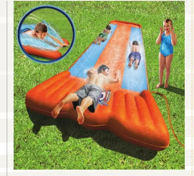 52200 Bestway 1" /5,49 м H2OGO! Тройное скольжение мягкая посадка для гладкой и быстрой езды/3-Lane-Slider гонки с 2 друзьями