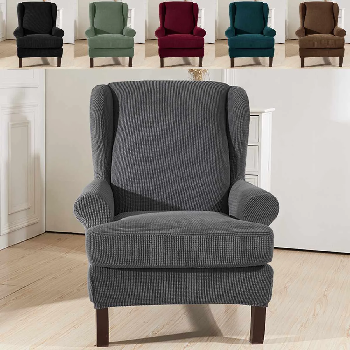 傾斜アーム王椅子カバー弾性アームチェア Wingback 翼ソファ椅子カバーストレッチカバープロテクター Chair Cover Aliexpress