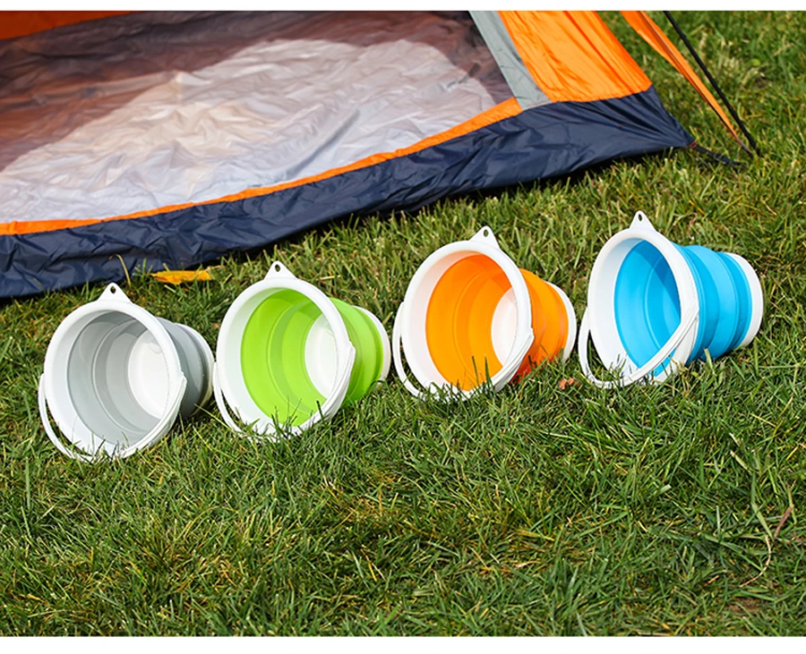 1.5-10L Portable Folding Bucket Outdoor Thick PP Silicone Fishing Supplies Folding Bucket for Fishing Promotion camping Car Wash