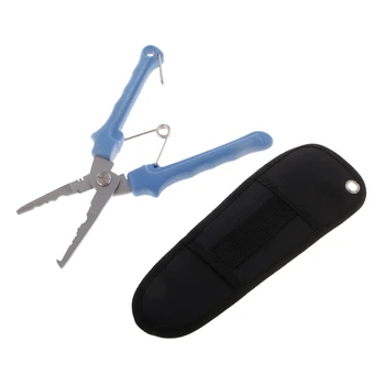 

Professional Fishing Pliers for Cutting Braid Line Steel Wire Removing Hooks with Sheath 8.3''