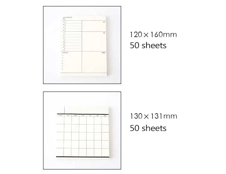 1 предмет Новинка 50 листов студент набор канцелярских принадлежностей разрываемая Бумага календарный план записные книжки-делать записка-напоминание на план Блокнот