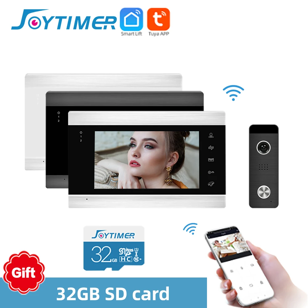 Joytimer-videoportero inteligente Tuya, App de 7 pulgadas, WiFi, cámara de ángulo súper ancho 130, detección de movimiento, visión nocturna, nuevo