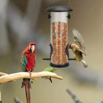 

Squirrel Proof Automatic Bird Feeder Hanging Cage Seed Food Outdoor Small Wild Garden Yard