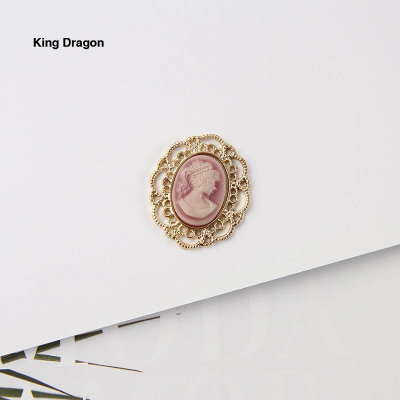 König Drachen Strass Cameo Verschönerung Verwendet Auf Stirnband Dekoration 29MM * 25MM 5 Teile/los Flache Rückseite Gold Farbe KD617 – Detail 5