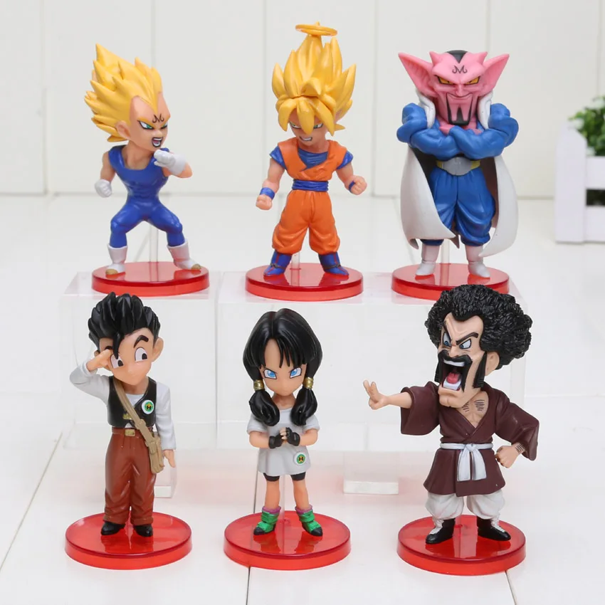 1 opp bag 6 шт./компл. 5-7 см Dragon Ball Z Фос Сон Гоку Сын Гохан Вегета пикколо Kuririn Мастер Роши ПВХ, Коллекционная модель, футболка с рисунком персонажей игры «подарки - Цвет: 1 opp bag
