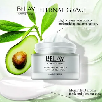 

50g Avocado Smoothing Cream Moisturizing And Softens The Skin Hydrating Oil Control Anti-aging Cream