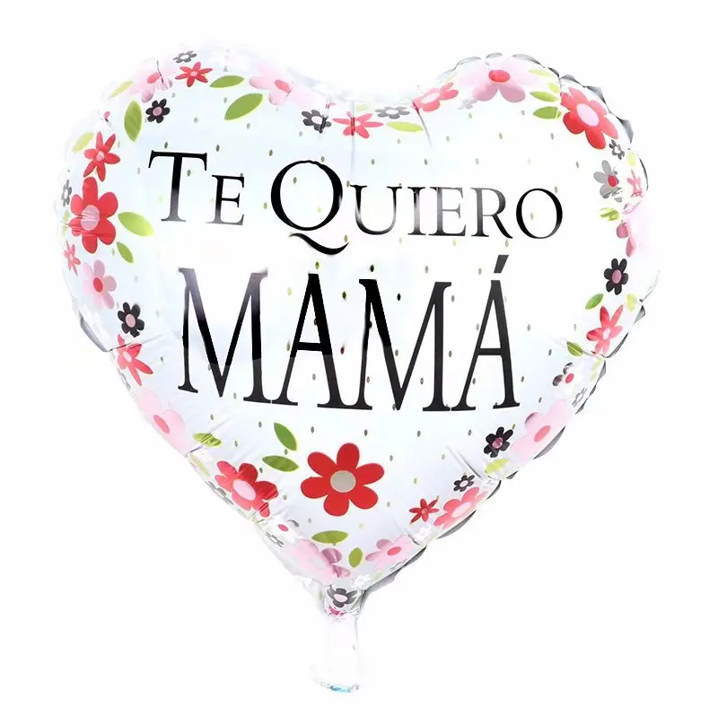 10 шт., 18 дюймов, с принтом, испанские воздушные шары из фольги для мамы, в форме сердца, гелиевые шары для любви, Декор, подарки для мамы, балаос