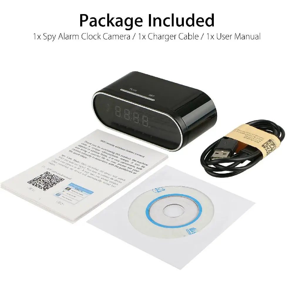  Kuulee Mini WiFi Clock Camera Wireless 1080P Night Vision Security Nanny Camera Baby monitoring Cam