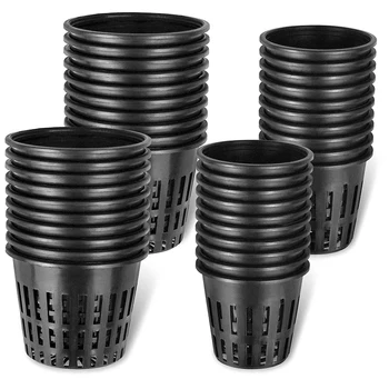 

40 Packs of Garden Slotted Mesh Net Kettle Cups-2 Inches 3 Inches, Plastic Plant Nursery Pots for Hydroponics