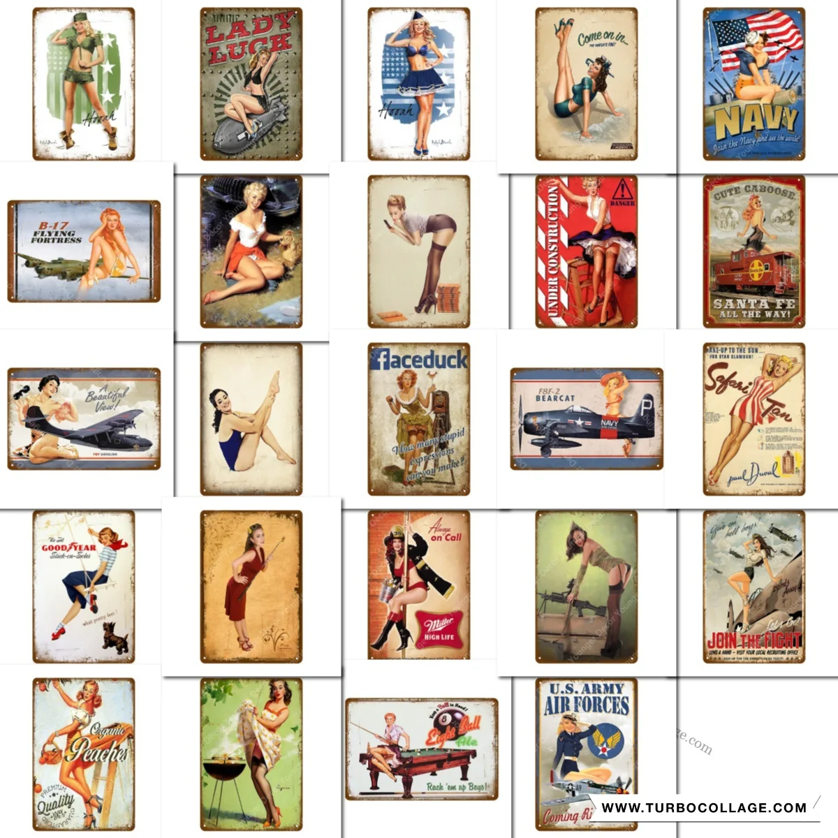 Леди Удача Pin Up девушка живопись оловянные знаки настенная доска Дом Кафе бар