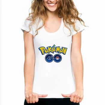 

Lus Los 2019 NEW Fashion Women POKEMON T-shirts POKEMON GO cartoon pattern Print Cotton Casual T-shirts