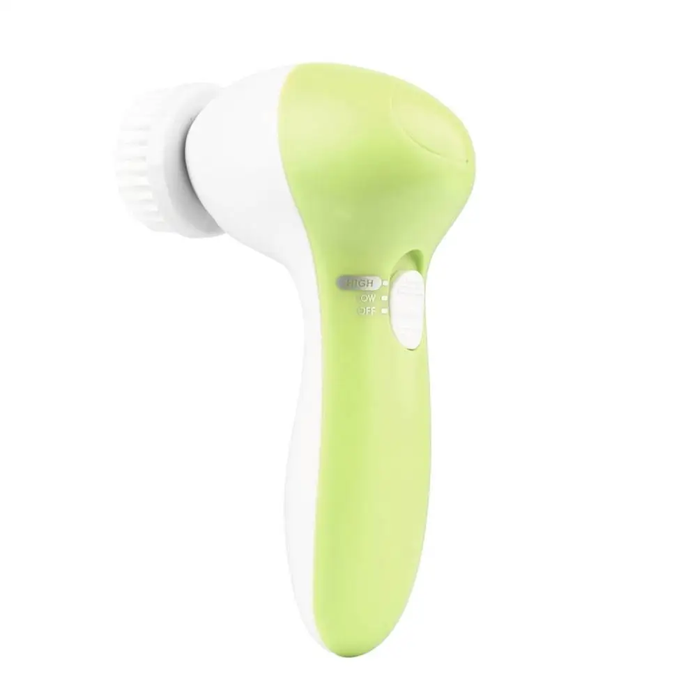 

1 Set 5-in-1 Electric Wash Face Machine Facial Pore Cleaner Body Cleaning Massage Mini Skin Beauty Massager Brush