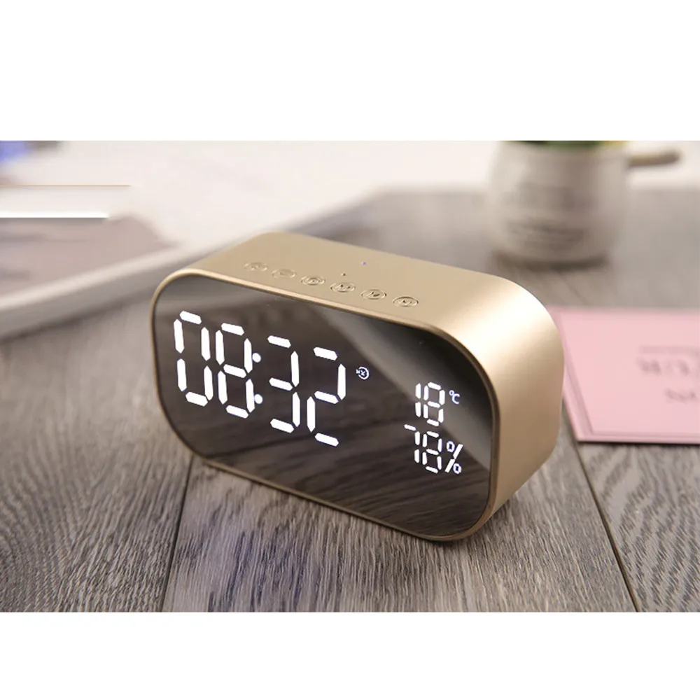 Bluetooth динамик из алюминиевого сплава S2 Мини Bluetooth беспроводной супер бас динамик TF карта Аудио будильник домашний zz6