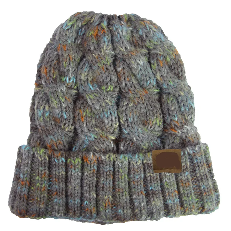 Women Fashion Hat Ponytail Cc Beanies Knitted Female Beanie for Girls Cap Soft Warm Casual Stretch Crochet Messy Bun Holey Hat