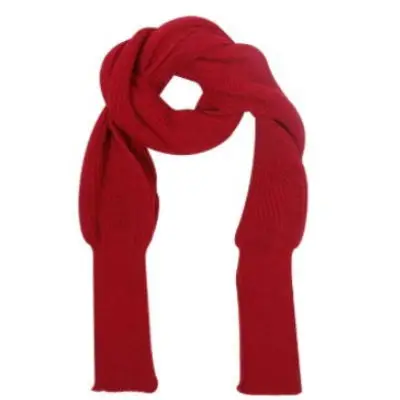 SupSindy Европейский стиль зимний женский длинный шарф с рукавами шерстяные вязаные шарфы для женщин Толстая Теплая Повседневная шаль высокого качества - Цвет: Бордовый
