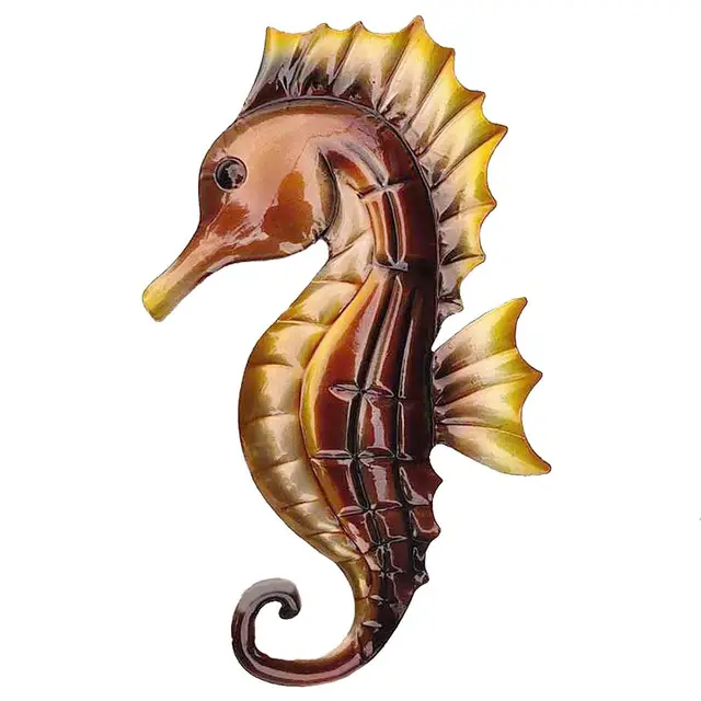 Metal Seahorse Wall Decor Bathroom Ocean Glass Art Outdoor Hanging Beach Theme Decorations Blue Sea Life Sculpture For Patio Wall Stickers Aliexpress