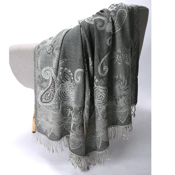 

Autumn Thick Handmade Women Beads Shawls High Quality Cachecol Feminino Pashmina Imitation Cashmere Oversize Echarpes Scarf