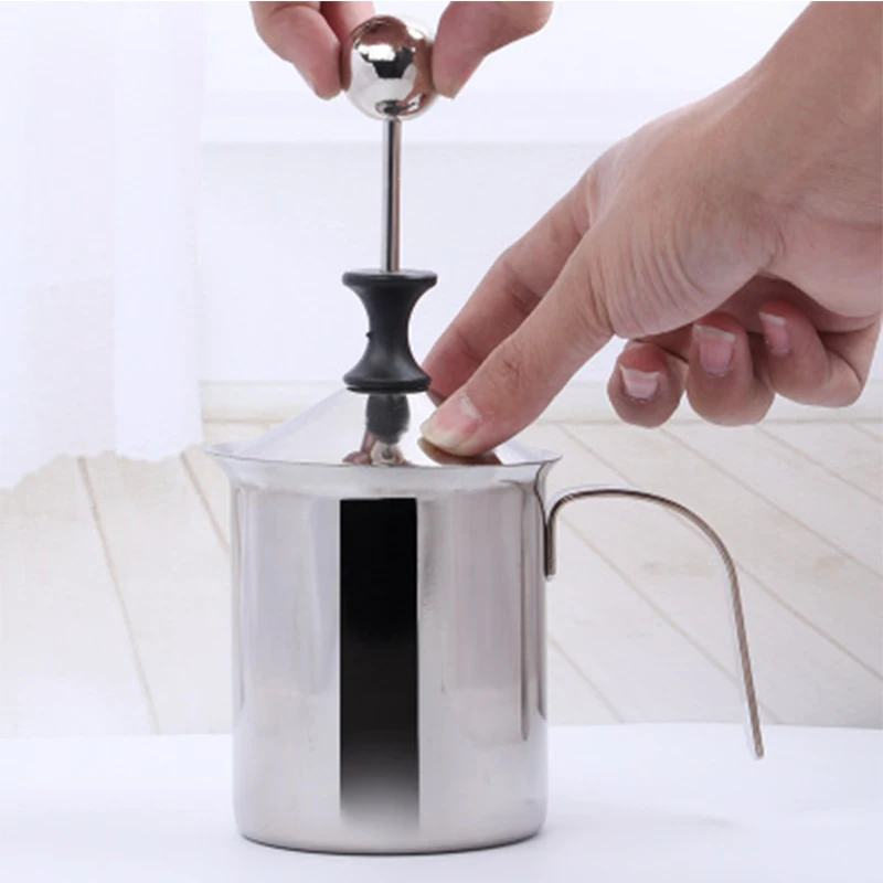 

400ML Manual Milk Frother Stainless Steel cappuccino Milk Creamer Milk Foam Mesh Coffee Foamer Creamer Kitchen Applicance