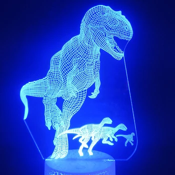 

3D Lamp Jurassic Park Tyrannosaurus Rex Hunting Unique Prize for Child for Living Room Decoration Dropship Usb Led Night Light