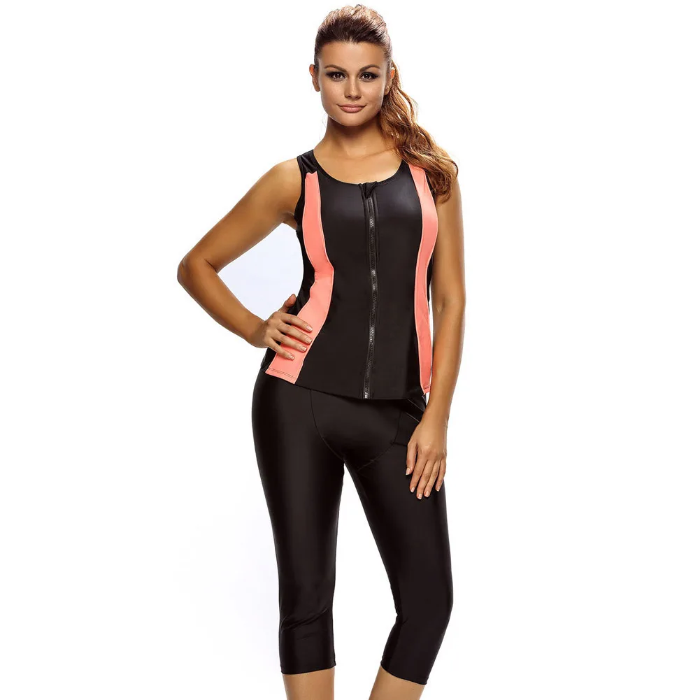 

Bathing Suit Women's Europe And America Holiday Diving Bikini-Style Contrast Color Joint Slim Fit Vest Split Type Swimwear 41005