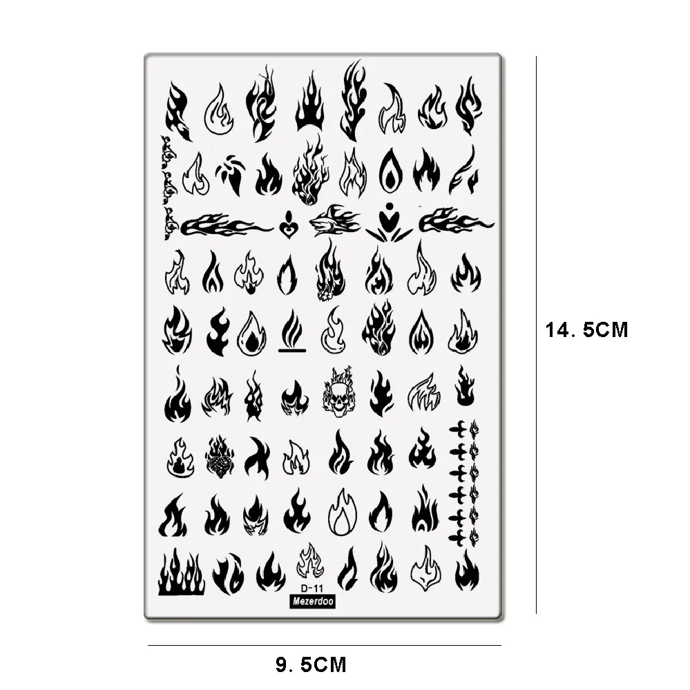 Огненное пламя для штамповки ногтей 9,5 см* 14,5 см Blaze-Series прямоугольный шаблон маникюрная пластина с изображениями для нейл-арта DIY Польский трафарет D11
