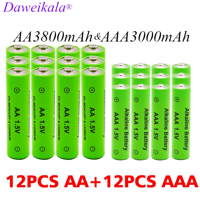 AA + AAA rechargeable AA 1.5V 3800mAh/1.5V AAA 3000mah Alkaline battery