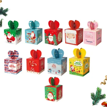 

24pcs Christmas Candy Box Stylish Chocolate Cases Xmas Theme Pattern Gift Apple Boxes for Home Party Festival (Random Delivery)