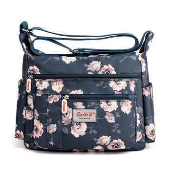 Borsa a tracolla da donna con Design Multi-tasca borsa da donna con motivo floreale Casual di moda borsa in Nylon di tessuto durevole di alta qualità SAC