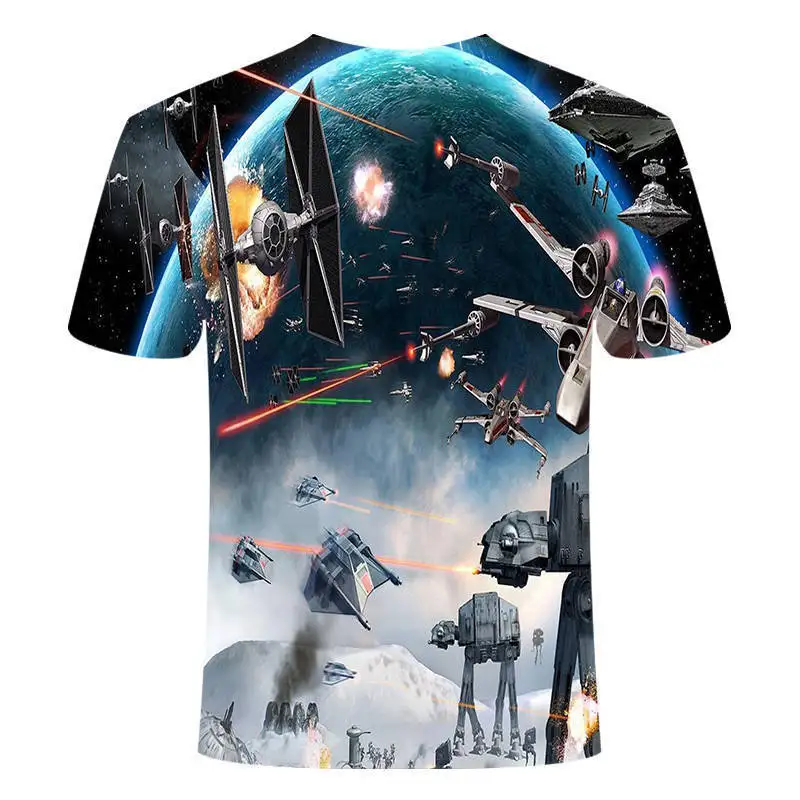 

2019 Men's Wear Robot War 3d printed t-shirts Short Sleeve Printing Male t shirt streetwear summer top