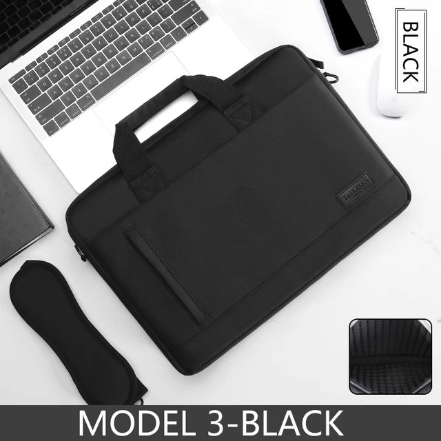 Laptop bag Sleeve Case Shoulder handBag Notebook pouch Briefcases For 13 14 15 15.6 17 inch Macbook Air Pro HP Huawei Asus Dell MODEL 3-BLACK