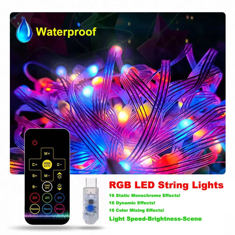 

Светодиодная гирлянда с RGB-подсветкой, 5 в постоянного тока, 17 клавиш, ИК-пульт дистанционного управления для рождества, фестиваля, свадьбы, вечеринки, украшение для бара, KTV