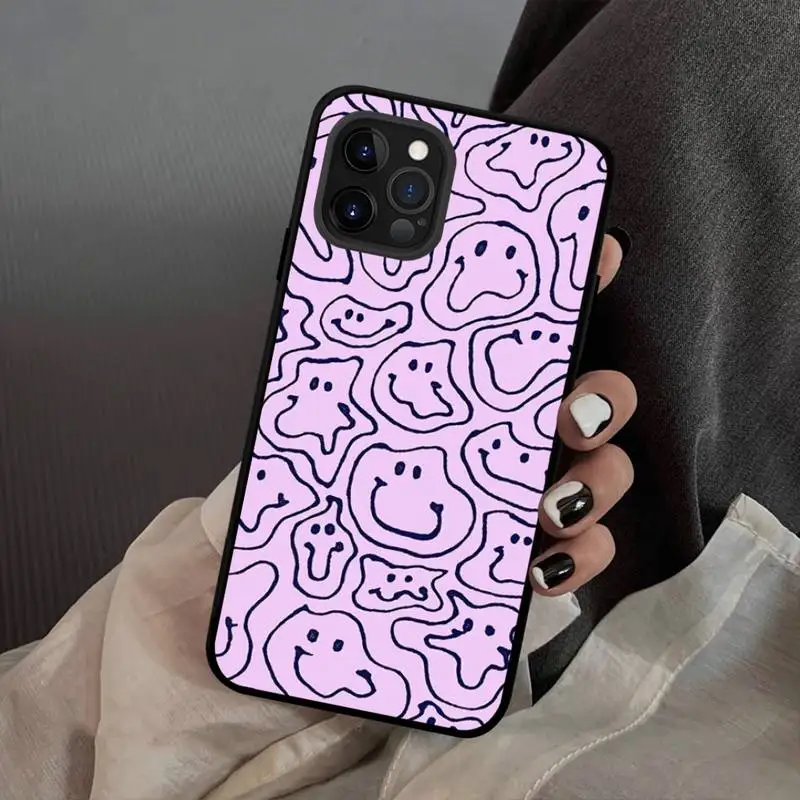 Trippy Smiley Face Phone Case for iPhone 13 12 mini 11 pro Xs max Xr X 8 7 6 6s Plus 5s cover Trippy Smiley Face Phone Case for iPhone 13 12 mini 11 pro Xs max Xr X 8 7 6 6s Plus 5s cover