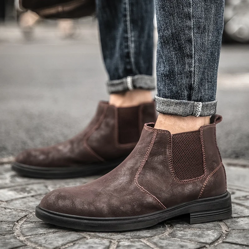 Para hombres Cuero DICKIES Distribuidor Chelsea Botas De Trabajo Puntera De Acero Seguridad Zapatos Talla 
