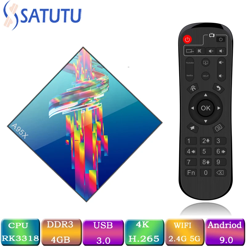 

A95X R3 Smart Tv Box Android 9.0 Set Top Box 4K 3D Mi ni Tv Box 2gb 4gb 32gb 64gb Quad Core media player PK X96 HK1 Max mi IPTV