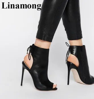 

Summer Slingback Women Sandals Side Zipper Cross-tied Sample Flock Shoes Sexy Thin High Heel And Peep Women Sandals