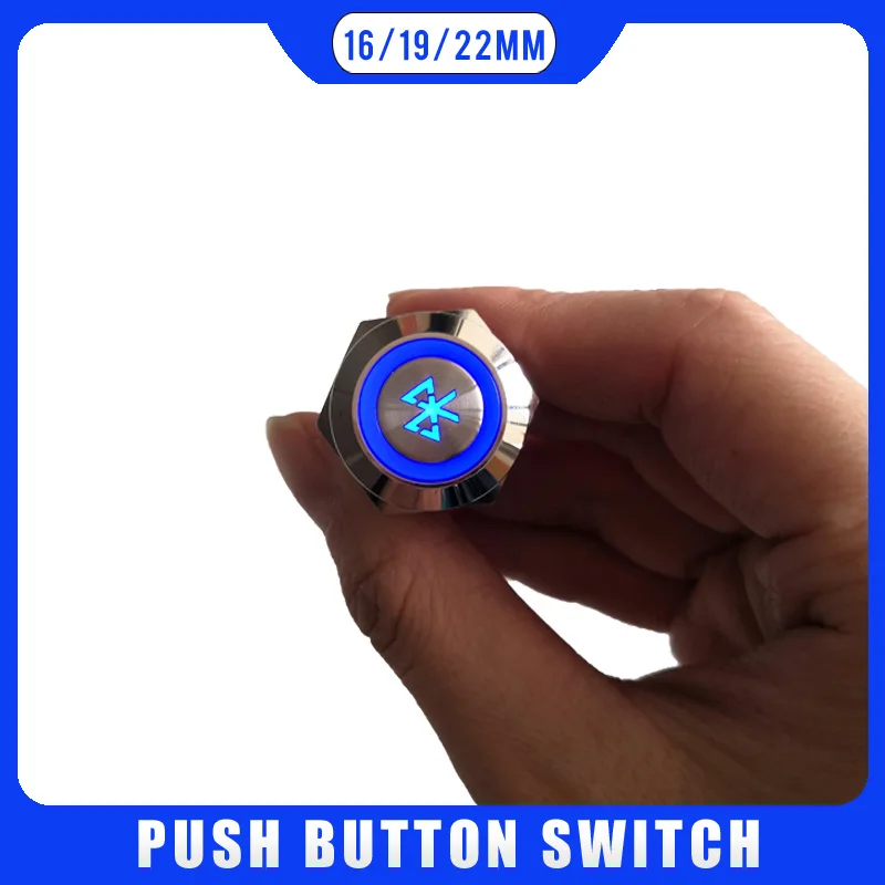 Кнопка управления Bluetooth Автомобильный мотоциклетные водонепроницаемый металлическая кнопка переключатель светодиодный