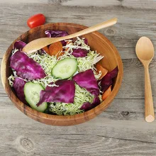 Wooden Spoons Set 6 Piece Natural Wood Utensils Handmade Wooden Spoon for Eating Pasta Dinner, Tea, Salad Desserts and So On