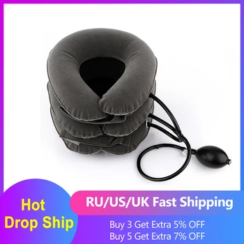 

Hot Drop Ship Inflatable Air Neck Traction Apparatus Device Soft Neck Cervical Collar Pillow Pain Stress Relief Neck Stretcher