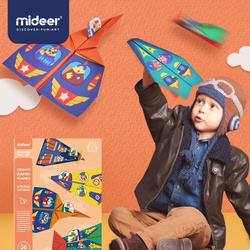 Origami-Toys Airplane Paper Mideer Fold-Kindergarten Kids Diy Gifts Animals Printing