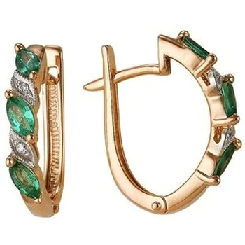 

Master brilliant earrings with emeralds and diamonds in red gold