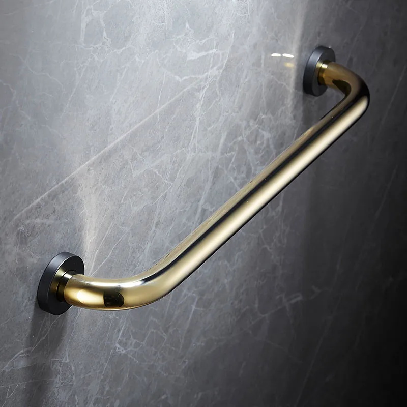 Soild Copper Bathtub Armrest Bathroom Safety Handle Black Gold Bathroom Stairs Barrier Free Elderly Antiskid Armrest