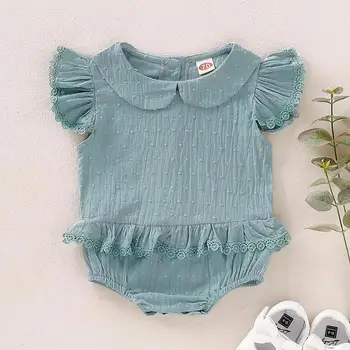 

Girls Jumpsuit 2019 Fashion Toddler Baby Kids Girl Ruffles Ruched Heart Solid Romper Bodysuit Casual Clothes for 6-24Month kid