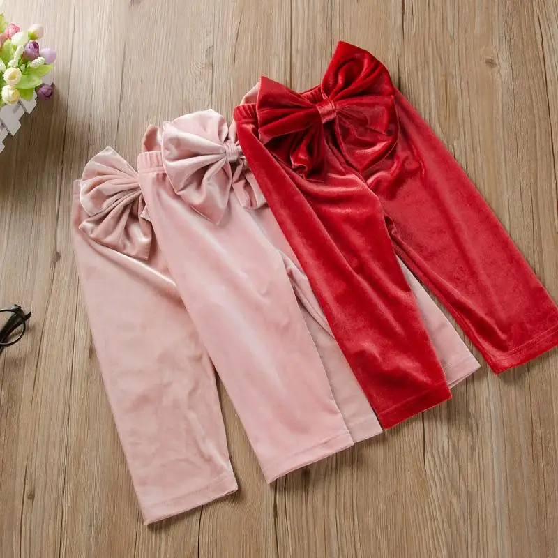 

Toddler Girl Winter Clothes Ruffle Pants Kid Autumn Baby Girl Pants Ruffles Princess Infant Girls Costume Big Bowknot Bottoms