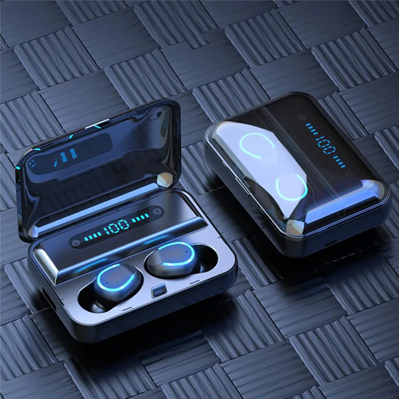VOBERRY Wireless Earphone Bluetooth V5.0 F9 TWS Wireless Bluetooth LED Display With 3000mAh Power Bank Headset