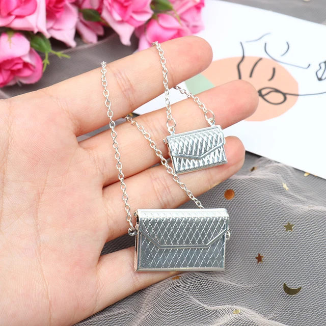 New 1/12 Doll Handbag Lady metal Bag Purse Accessories Dollhouse Kids Toy 2 Sizes 5