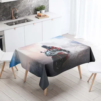 

Rectangular Tablecloths Decorative Table Cover 3D Printing Handsome Motorcycle Dining Table Cloth