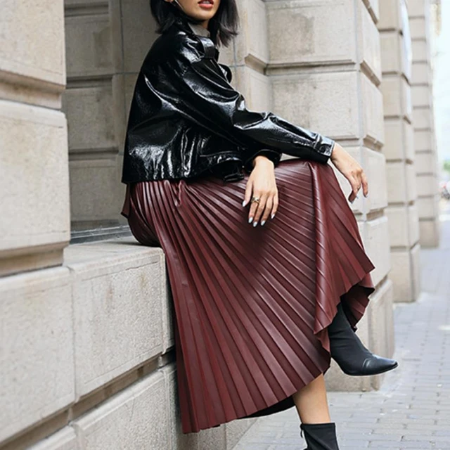 kindben Fascinate pas Long Leather Skirts Women | Leather Maxi Skirt Plus Size | Long Skirt Black  Pu Leather - Skirts - Aliexpress