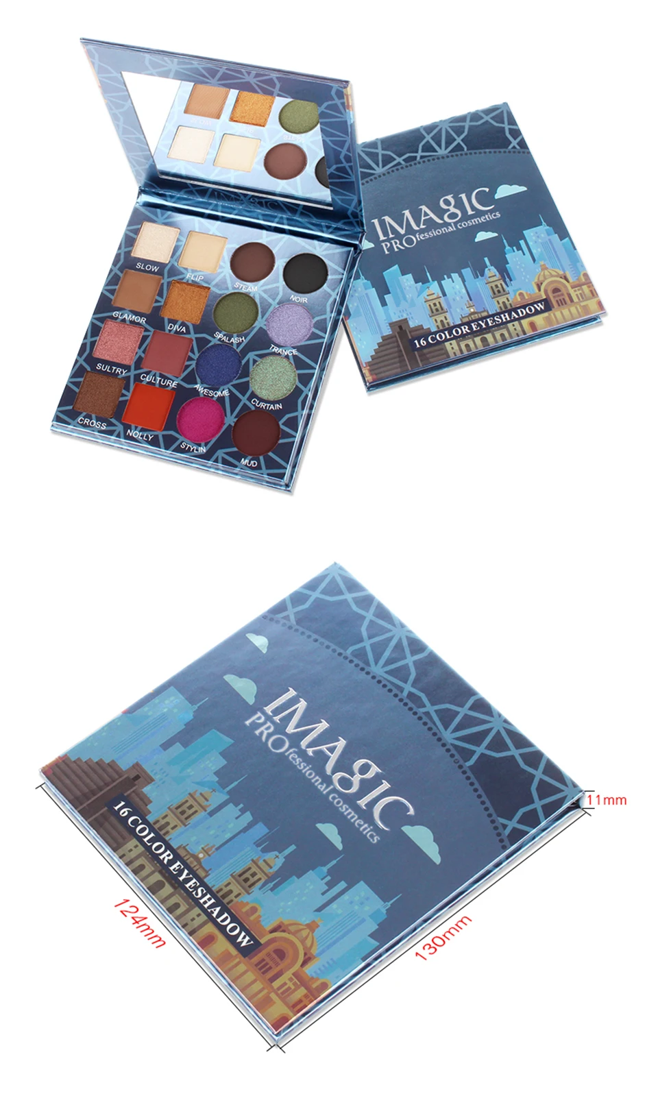 IMAGIC Glitter Oogschaduw Palet 16 Kleuren Schaduwen Palet Cosmetica Shimmer Diamond Eye Make Up Oogschaduw